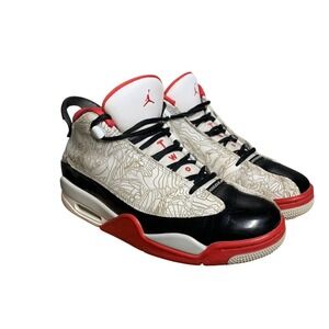 Jordan Dub Zero GS White Black Red Laser Etched Sneakers DV1360-160 Kids Size 7Y